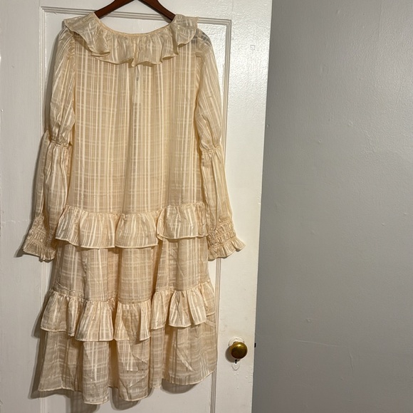 ✨ Anthropologie Long-Sleeve Sheer Ruffled Tunic Dress - Picture 11 of 11